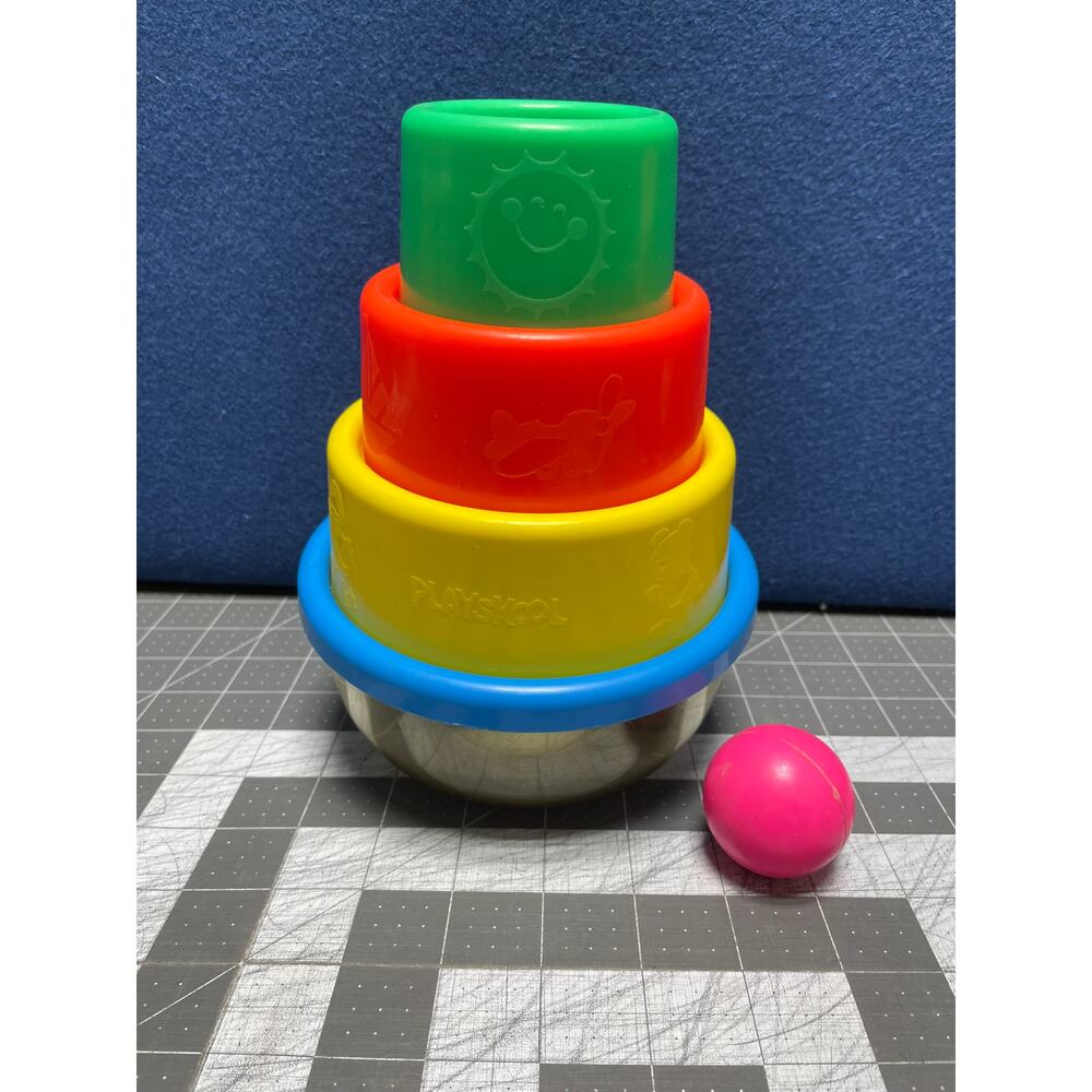 Vintage Playskool Spinning Ball Pop Toddler‎ Baby Toy Primary Colors 1987